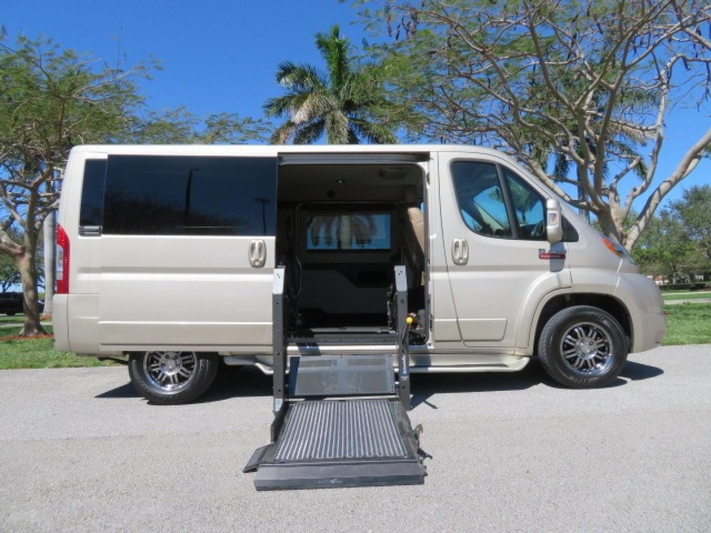 2016 Gold /Tan and Black Leather RAM Promaster (3C6TRVAG5GE) , located at 4301 Oak Circle #19, Boca Raton, FL, 33431, (954) 561-2499, 26.388861, -80.084038 - You are looking at a Gorgeous 2016 Ram Promaster Tempest X Handicap Wheelchair Conversion Van with 30K Original Miles, Lowered Floor, Dual Side Entry Doors, Power Passenger Side Entry Door, 750lb Braunability Wheelchair Lift, 4 Passenger Rear Power Bench Seat/Bed, Navigation, Rear Entertainment, Sur - Photo#41